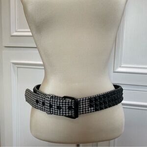 Y2k Black & White Houndstooth and Studded Belt punk retro rock grunge